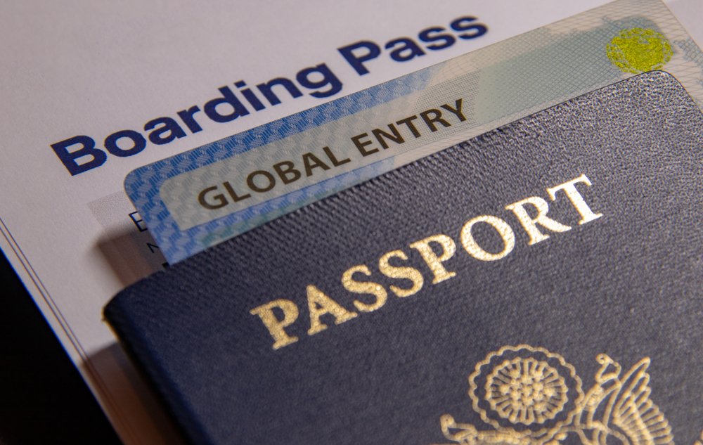 Boarding Pass with Global Entry Card and USA Passport